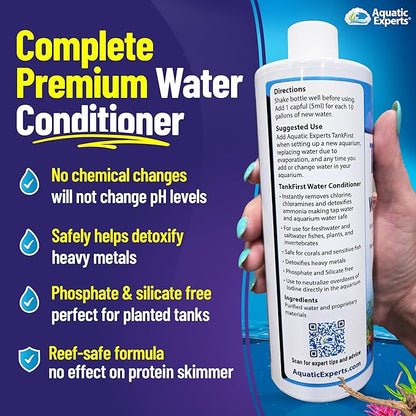 TankFirst Complete Aquarium Water Conditioner - Fish Water Conditioner, Instantly Removes Chlorine, Chloramines, and detoxifies Ammonia from Fish Tank (TankFirst Regular, 250 ml)