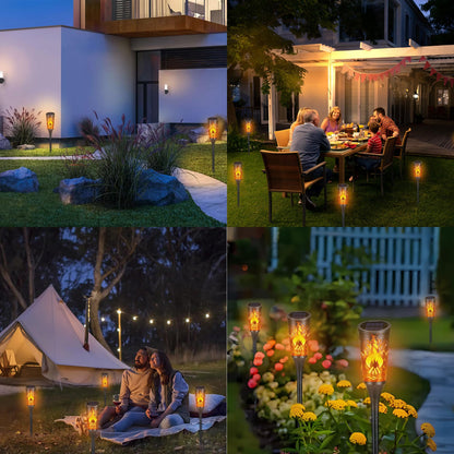 Toodour Solar Lights Outdoor, 10 Pack Solar Torch Lights with Flickering Flame, IP65 Waterproof Yard Lights Landscape Decoration Lighting for Outside Garden Lawn Pathway Patio Decorations