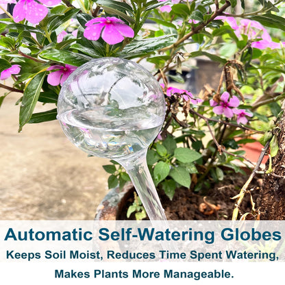 Plant Automatic Watering Devices, Clear Plastic Self-Watering Bulbs Flower Automatic Watering Device While Away Garden Waterer for Plant Indoor Outdoor