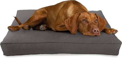 X-Small -24 x 18 x 4 - Shadow Gray Premium Organic Hemp Dog Bed - CertiPUR Fill - Removeable Cover