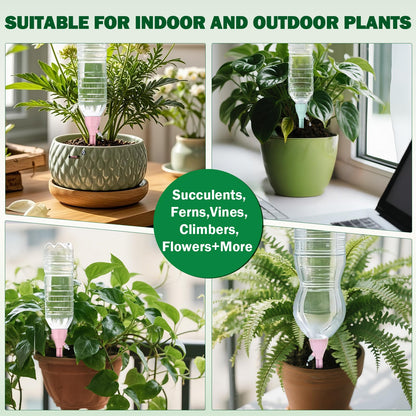 8 Pack Self Watering Spikes for Plant,Self Watering Planter Insert,Automatic Plant Watering Spikes Devices for Indoor Outdoor Potted Plants with Adjustable Control Valve Switch