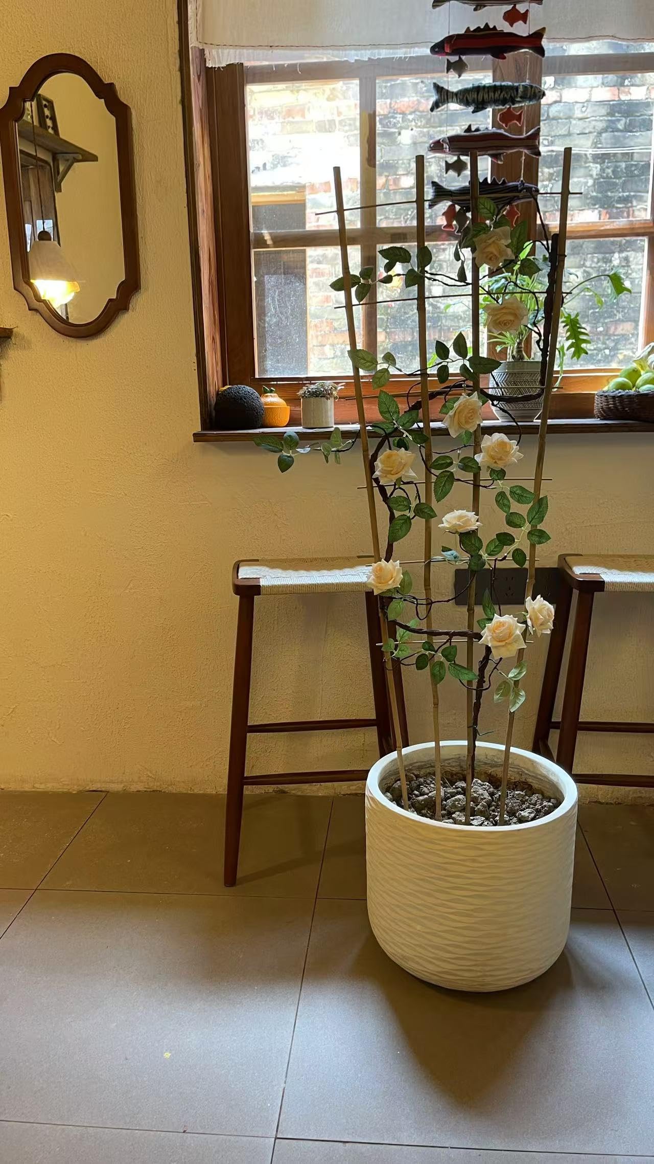 Natural Bamboo Trellis, 4Feet,3Pack,Fan-Shaped Plant Support Trellis for Outdoor and Indoor Potted Climbing Plants,Vegetables, Cucumber, Tomato, Hoya,