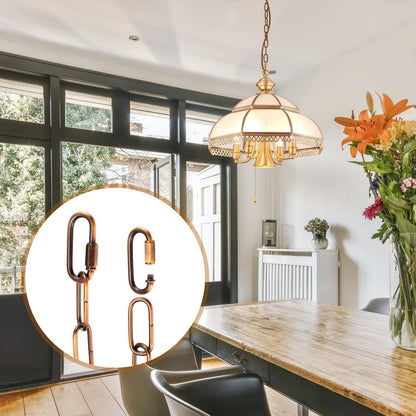 Canomo 12 feet Pendant Light Fixture Chain Adjustable Lighting Hanging Chain with Connection Locks for Chandelier, Plants Supports to 50LB, Gold Bronze