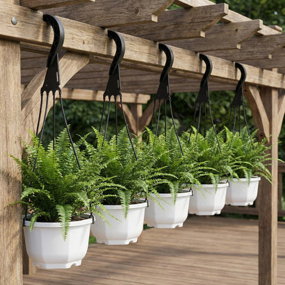 Toddmomy Hanging Basket Hooks Plastic Plant Hangers for Outdoor Patio Balcony Flower Pots 17.7 Inch Durable Suspension Set of 5