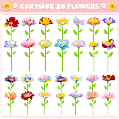 Toyly DIY Fabric Flower Bouquets Toys Accessories - Flowers Market Toy Fittings - Arts & Crafts Toy Parts