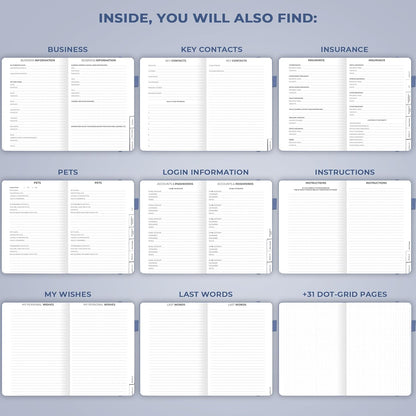 Clever Fox End of Life Planner – Final Arrangements Organizer for Beneficiary, Will Preparation, Last Wishes & Funeral Planning, A5 (Smoke Blue)