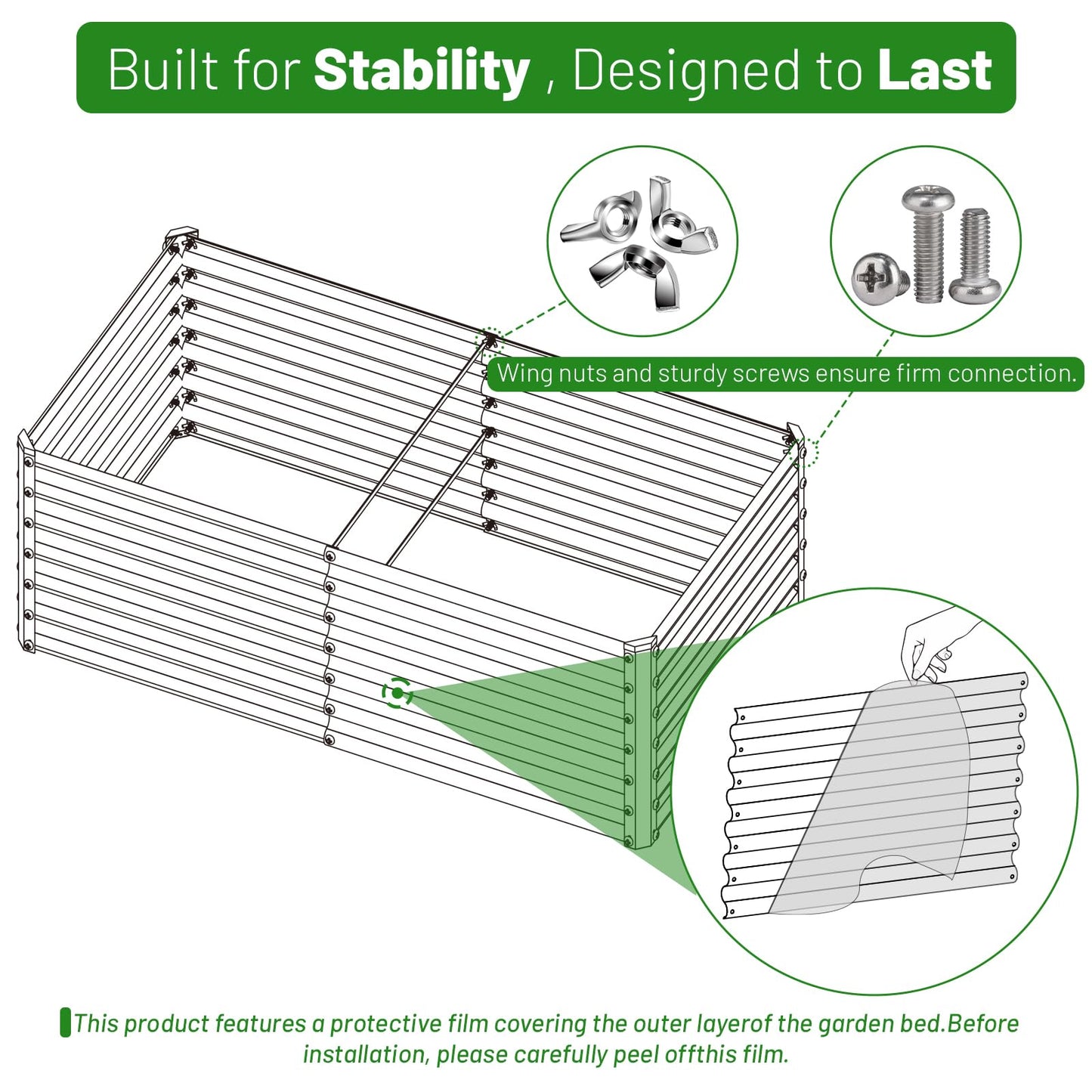 SnugNiture 2-Pack 4x2x2FT Galvanized Raised Garden Bed Kit, Metal Planter Box for Planting Plants Vegetables, Brown