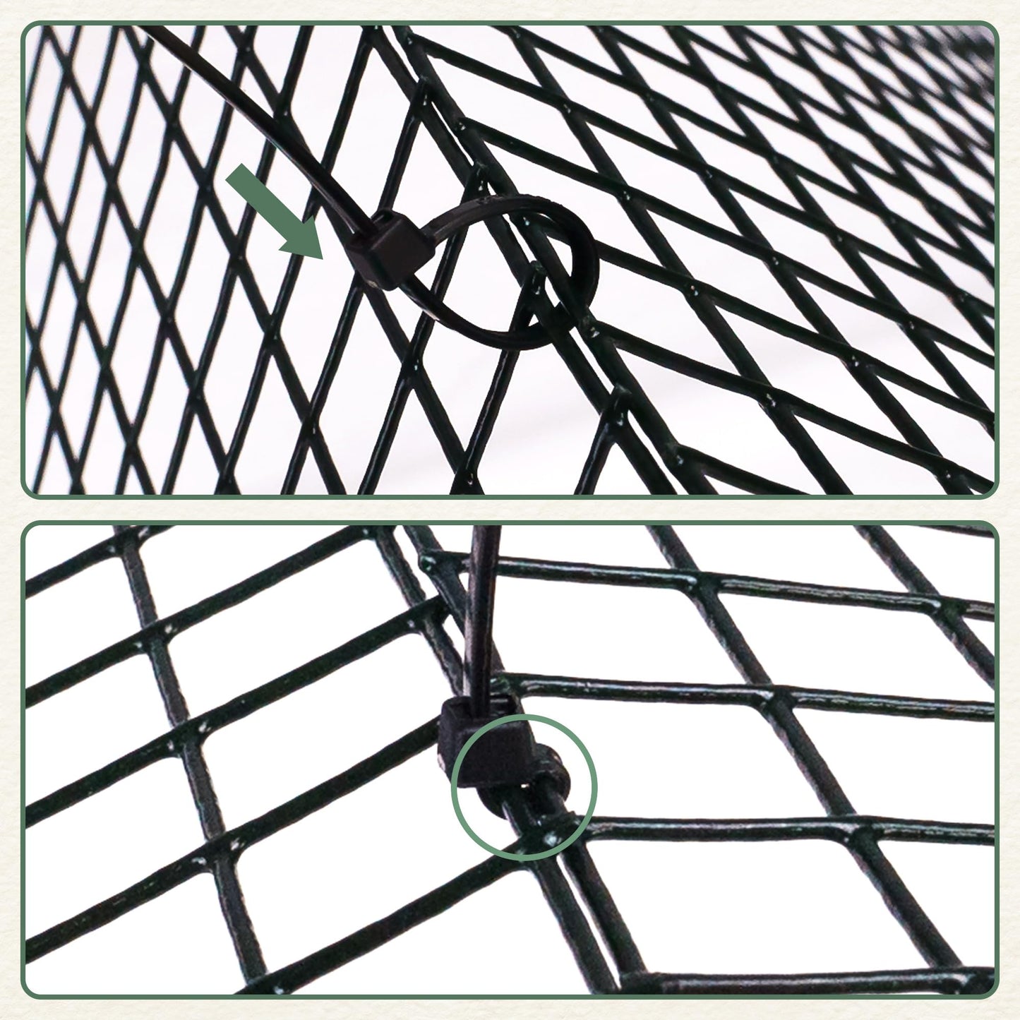 Warmfarm 24 Pics DIY Metal Plant Protectors from Deer, Garden Fencing Animal Barrier Size 11.8 * 11.8 inches, Mesh Plant Cage Chicken Wire Cloche for Plants with Stakes and Nylon Cables (24 Pcs)