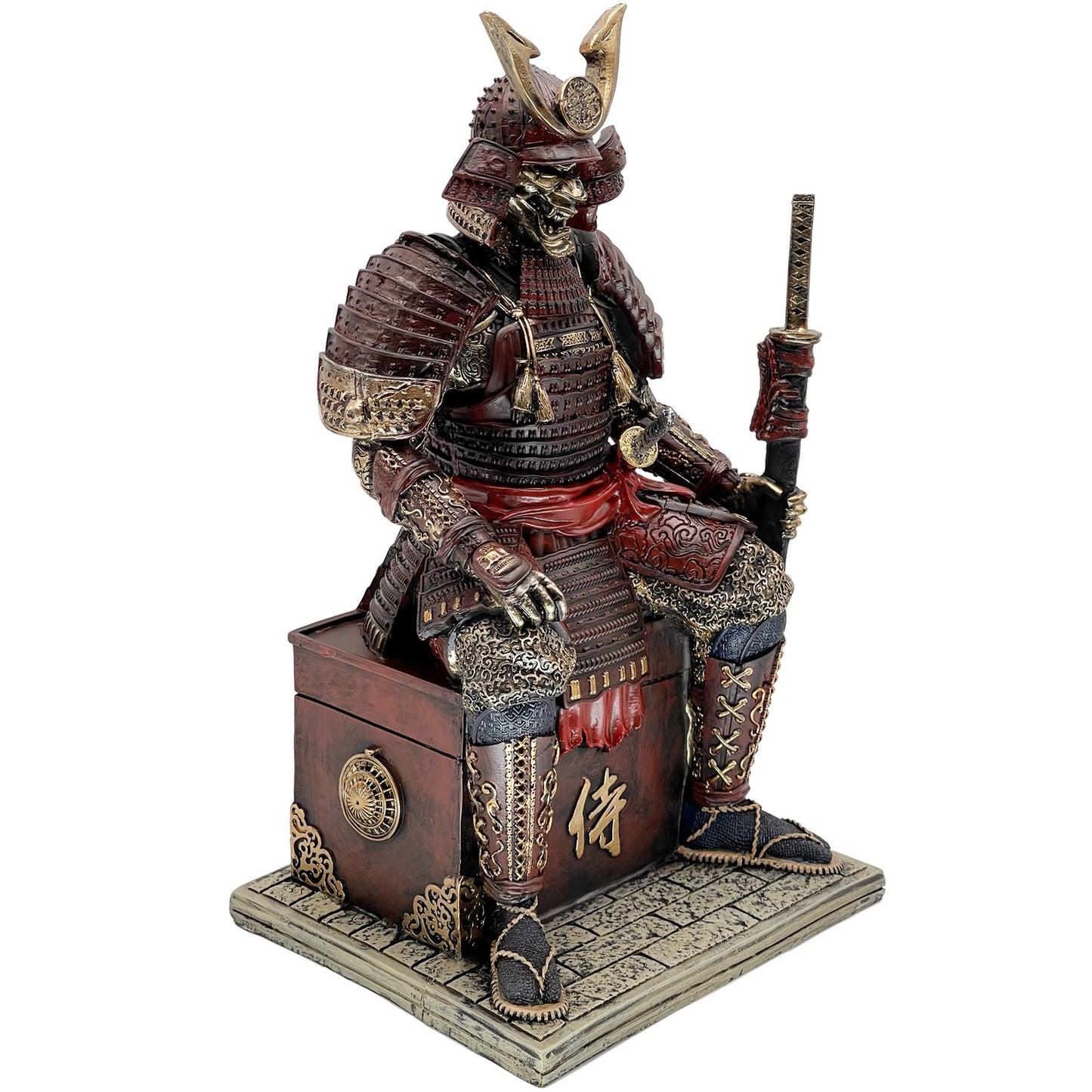 LOOYAR Medieval Samurai Undead Warrior Resin Statue (Red Gold)