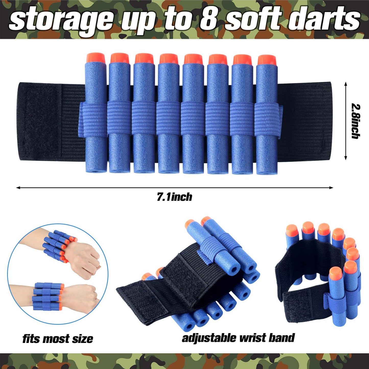 Sosation 16 Sets Kids Tactical Vest Compatible with Nerf Party Favor Accessories, Face Mask Wrist Ammo Holder Toy Gift Supplies Boys (Orange and Blue)