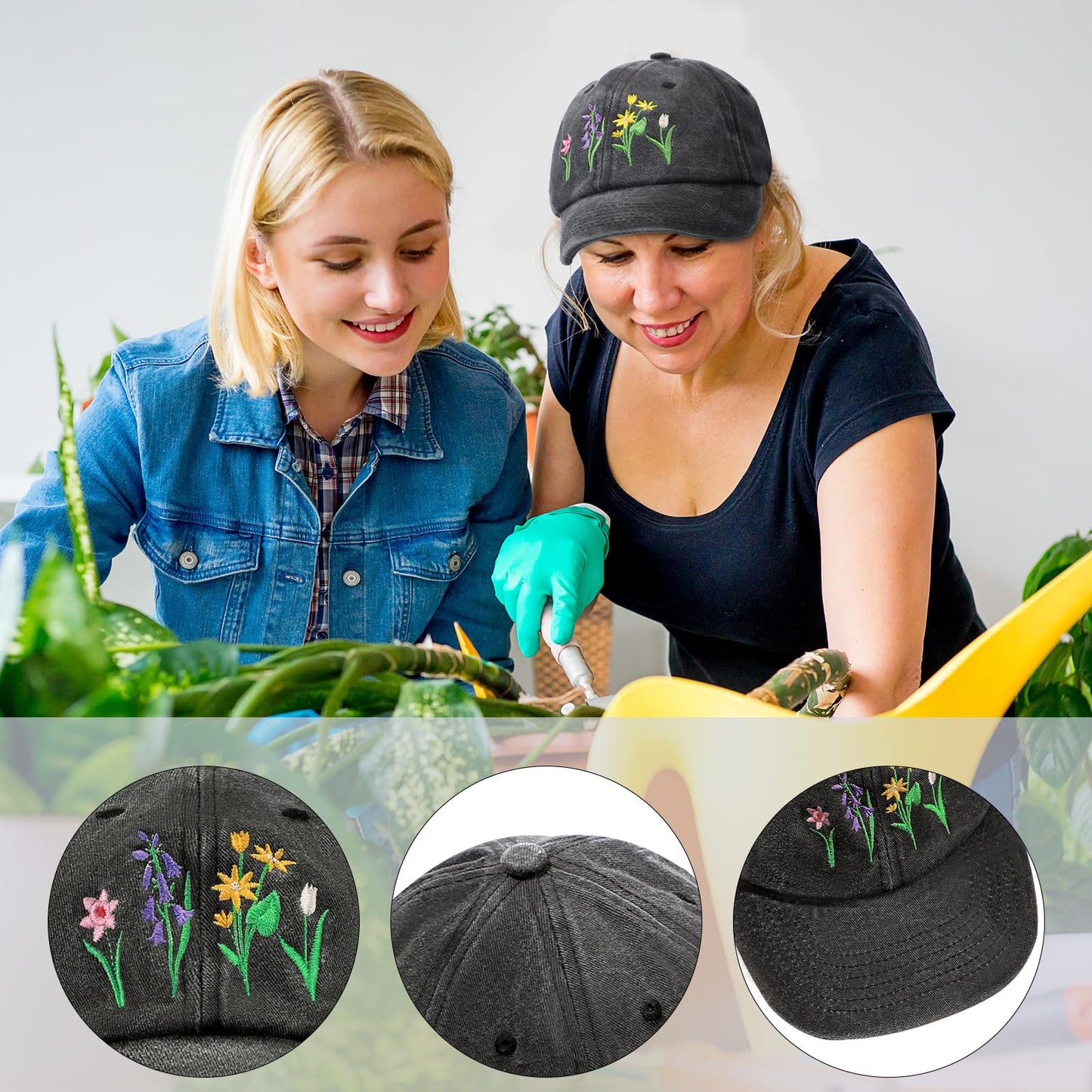 Sunnychicc 4 Pcs Gift Set for Plant Lovers Women, Mother's Day, Birthday Plants Themed Gift Set with 15oz Coffee Cup Gardening Hat Gardener Plant Socks Shovel Spoon for Lady Mom Gardening Supplies