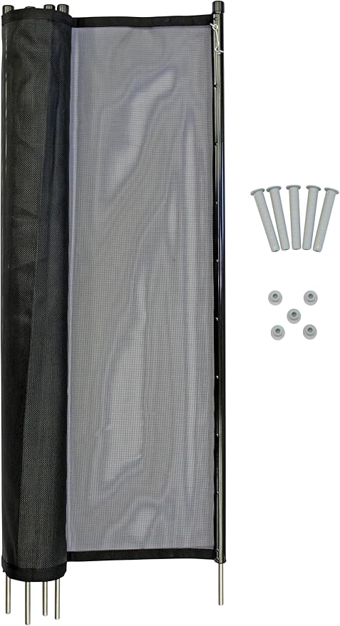 WaterWarden Safety Fence for Inground Pool 5’ x 24’ ft, Guards Children and Pets, UL Certified to ASTM F2288, 5 Foot Tall Removable Protection Barrier, Hardware Included, 2 Sets of 5'x12', Black