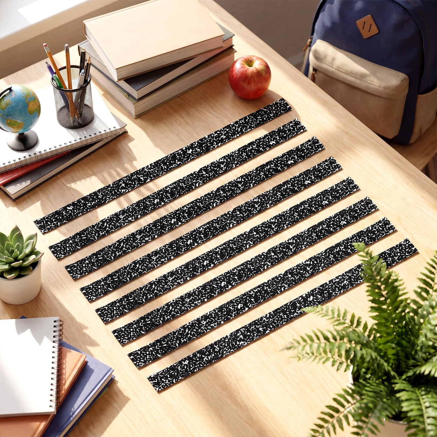 Colarr 24 Pcs Mini Magnetic Strips, 12" x 0.75" Composition Notebook Magnetic Borders for Classroom Whiteboard Magnet Border Strips Bulletin Board Borders for Office School Chalkboard Trim Decor