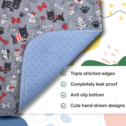 Caldwell's Pet Supply Co. 34x36 Washable Pee Pads for Dogs, Reusable Puppy Potty Mat, Whelping Rug, Waterproof Rug for Dog, Medium (Set of 2)