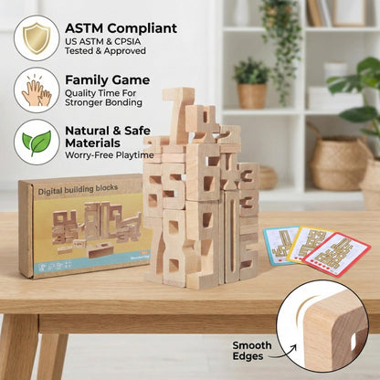 Wooden Number Blocks for Toddlers 3+, 20 PCS Montessori Math Stacking Toys, Natural Wood Counting & Learning Blocks with 30 Challenge Levels, STEM Educational Gift for Preschool Boys Girls