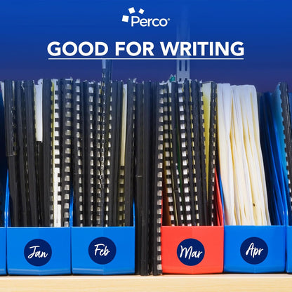 Perco Dark Blue 2-Inch Perforated Circle Dot Sticker Labels — 10 Rolls, 5,000 Round Stickers — with Permanent Adhesive for Organizing, Color Coding, Bin Labeling, Packaging Alerts—Made in USA