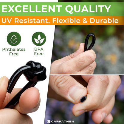 CARPATHEN 1/4 Drip Irrigation Tubing - 200 ft Black Drip Irrigation Hose Perfect for DIY Garden Irrigation System, Hydroponics, Misting, or as Blank Distribution Tubing for Any Garden Project