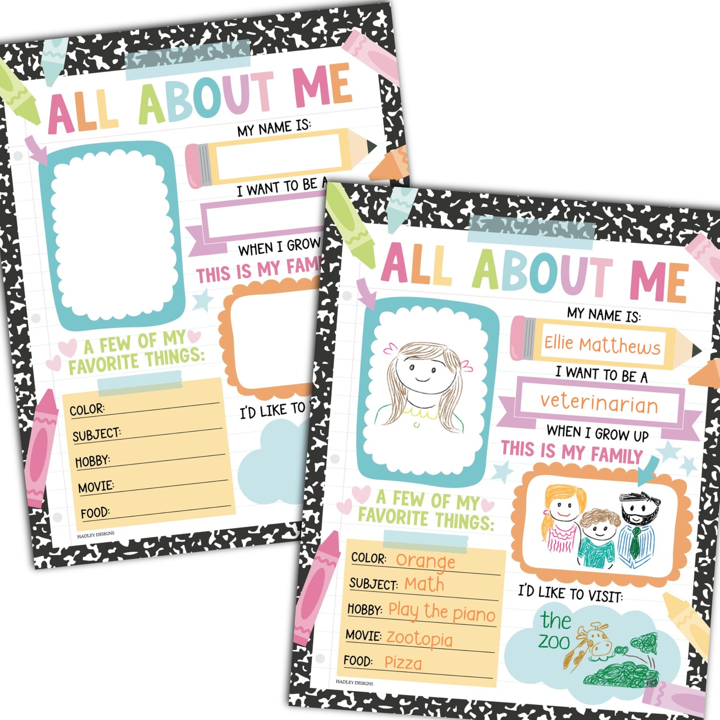 All About Me Posters for Classroom Must Haves - 20 Star Student Poster, 100 Days of School Items, Star of The Week Poster Elementary Classroom Decor, End of School Year Teacher Supplies