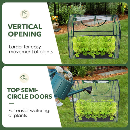 Wironlst Mini Greenhouse for Outdoors Indoor, Small Greenhouse with Innovative Dual Open Doors, Portable Garden Tent for Plants Protection (Transparent, 36"(L) x18(W) x33(H))