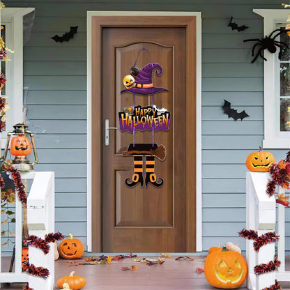 CAMATET Halloween Metal Pumpkin Yard Stakes, Detachable and Stackable Pumpkin Signs Garden Stake with Paper Witch Hanging Decor, Outdoor Halloween Decorations for Front Porch Lawn Party (Set of 6)