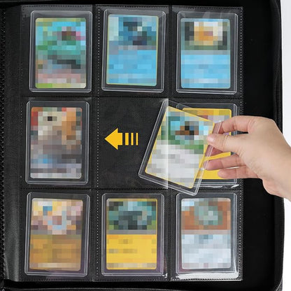 Toploader Binder, Holds 324 Toploaders, 9 Pocket Top Loader Binders with Sleeves for 3 x 4'' Toploaders, Double-Sided Pocket Top Loader Storage Binder, Trading Card Binder - Diamond Lake Blue