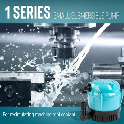 Little Giant #1 115 Volt, 1/150 HP, 205 GPH Direct Drive Small Submersible Fountain Pump with 6-foot cord, Blue, 501003