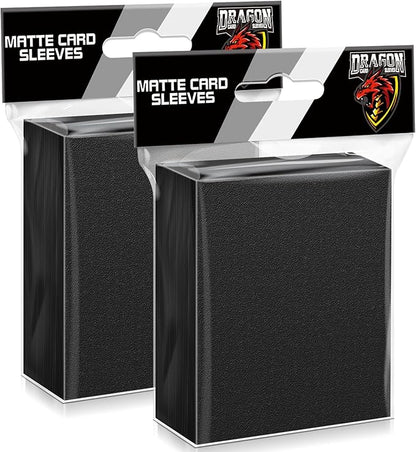 200 Counts Black Card Sleeves Top Loaders for Trading Card, Matte Card Sleeves Deck Card Protectors Compatible with Baseball Card, Sports Cards, Game Card