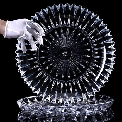 Rxcvkmw Glass Fruit Bowl or Decorative Bowl, used for Kitchen counter or living room center table decoration, Centerpiece Bowl,Glass tray (14.1in)