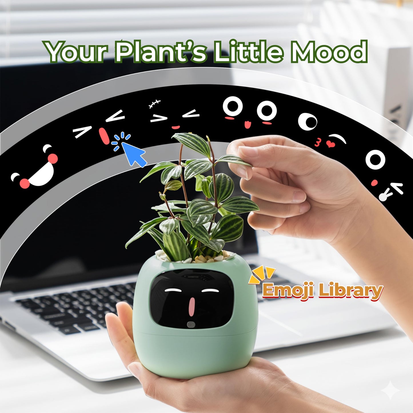 2nd Generation Ivy Smart Planter Pot for Home Plants AI Robor Flower Pot Pet Toy for Children and Family