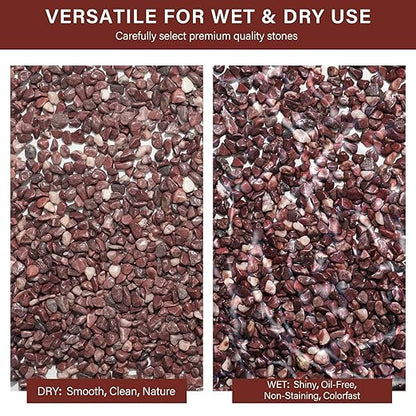 NUPICK 3 lbs Pebbles for Indoor Plants, 1/5 Inch Pea Gravel for Fish Tank, Polished Decorative Rocks for Succulent, Natural River Stones for Vases, Cactus, Landscaping, Bird Bath, Aquarium, Red