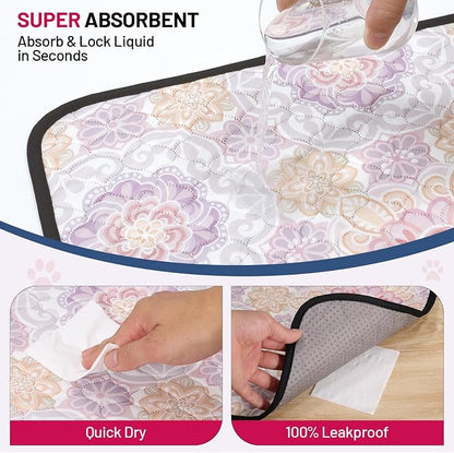 Washable Dog Pee Pads - Absorbent Reusable Puppy Training Pads, Waterproof Leak - Proof & Non - Slip for Crate Whelping Potty Training 48x48 (Pack of 2)