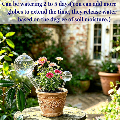Kingbow 10pcs Plant Self Watering Globes, Clear Plastic Self Watering Bulbs Flower Automatic Watering Stakes Devices, Garden Self Watering Device for Outdoor Indoor Plant