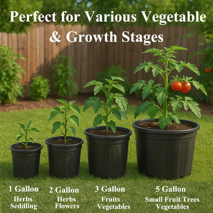 Tulpeed 25 Pack 3 Gallon Flexible Plant Nursery Pots Plastic Seedling Starting Pots with Drainage Holes Soft Flower Pots Plant Container with Plant Labels, Black