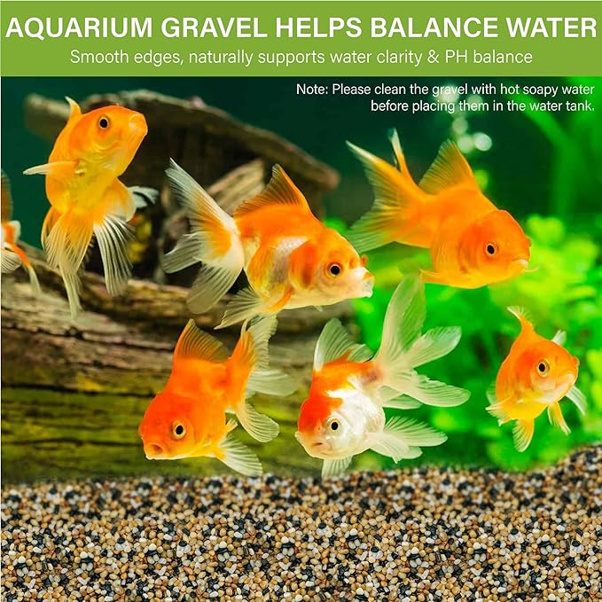 NUPICK 12 lb Aquarium Gravel, 1/4" Ph-Natural Pea Gravel for Fish Tank,Small River Rocks for Plants, Decorative Aquarium Pebbles for Vase Fillers, Landscaping, Succulent, Cactus, Terrarium, Bird Bath
