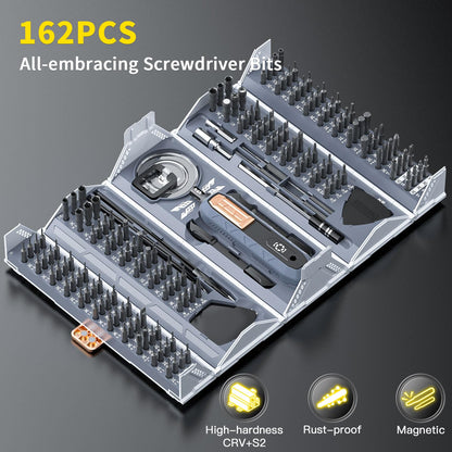 Faireach MANUAL 180 in 1 Screwdriver Set, Precision Screwdriver Set with Pick-up Screwdriver Bits, Quintic-Fold and Case Design, Magnetic Repair Tool Kit for iPhone MacBook Computer Laptop