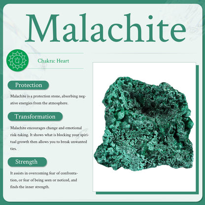 Sportmusies Natural Malachite Rough Mineral Stone Specimen Collection, Reiki Healing Crystal Cluster Decoration Home Office Meditation, 0.11-0.22 lb
