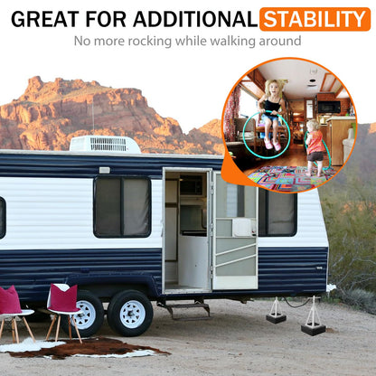 BOYISEN RV Stabilizer Jacks Set of 4，Aluminum Screw Jack Stands Adjustable from 11-17 Inch, Single Stabilizer Jacks for Travel Trailer Support up to 7500 Lbs