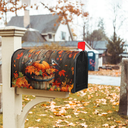 Fall Mailbox Covers Magnetic Standard Size 18x21inch Autumn Maple Leaves Mailbox Decoration Autumn Harvest Pumpkin Post Letter Box Cover for Outside Decor