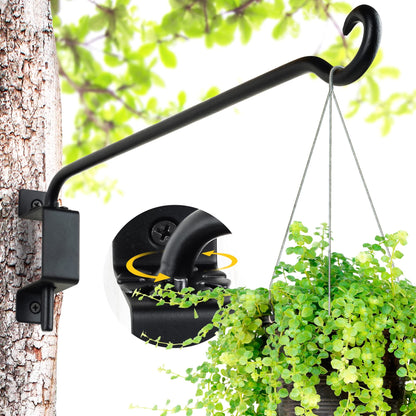 AJART Swivel Hanging Plant Bracket: Outdoor Bird Feeder Hangers for Wall Mount 16 Inch - 2 Pieces Hummingbird Feeder Hook for Flower Basket