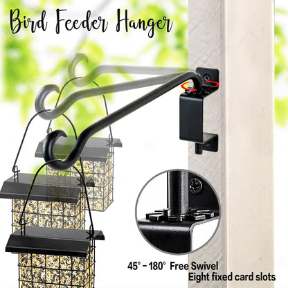 AJART Swivel Hanging Plant Bracket: Outdoor Bird Feeder Hangers for Wall Mount 16 Inch - 2 Pieces Hummingbird Feeder Hook for Flower Basket