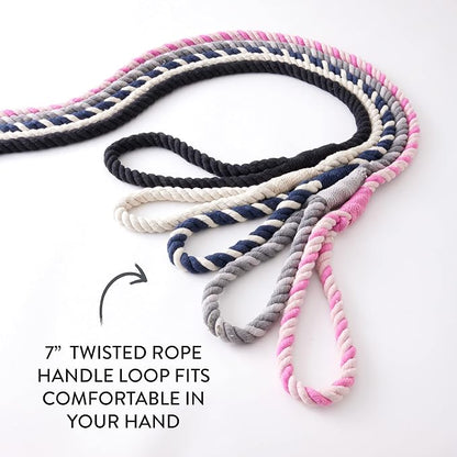 HonestBaby Collars and Leash Sets Braided and Vegan Suede for Dogs Organic Cotton for Pets, Black/Black, One Size