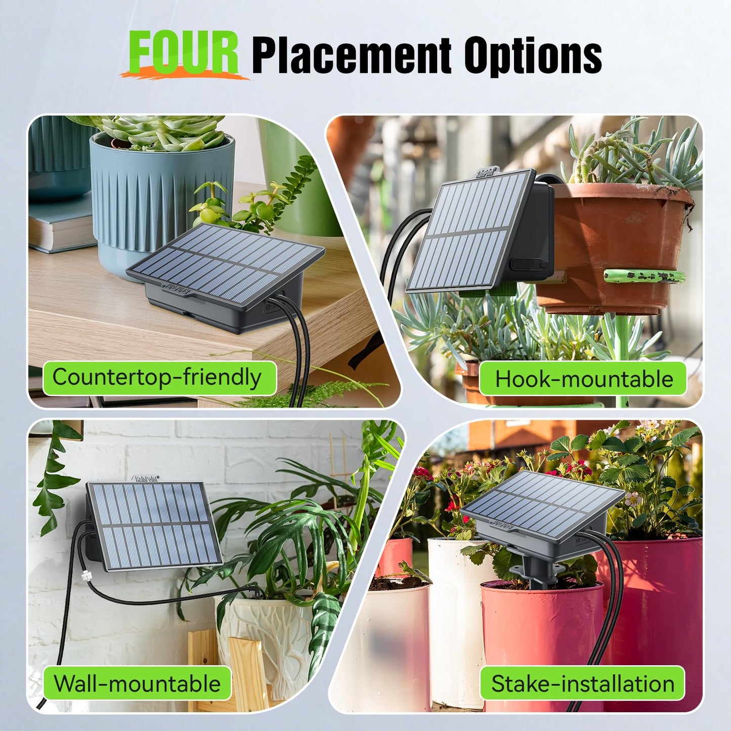 RAINPOINT Easy-Setup Solar Drip Irrigation System Outdoor & Indoor, Automatic Plant Waterer Device Kit Beginner-Friendly Garden Raised Bed Grow Tent Water 10-15 Plants