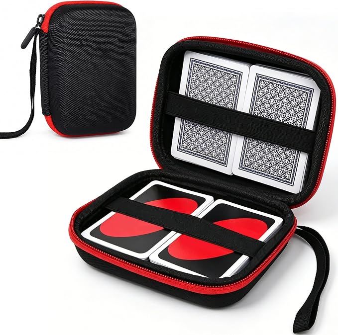 Playing Card Game Case, Card Holder, Storage Box for UNO, SKYJO, Five Crowns, Phase 10 and More (Case Only)