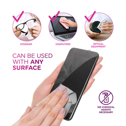 Premium Microfiber Cleaning Cloth 6x6 in - Extra Soft Suede Feel Lint Free Cloths for Eyeglasses & Glass - Compatible with iPad, iPhone, Tablet, MacBook, TV Screen, LCD, Camera Lens (24 Small, Black)