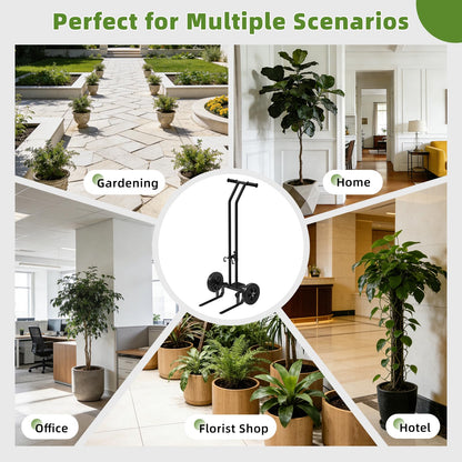 Vlaeng Plant Caddy with Wheels, 200 Lbs Capacity Plant Dolly Cart with Wheels, Handle, Adjustable Forks and Grips, Potted Plant Mover for Flower Shop, Home, Courtyard, Offices, Hotels