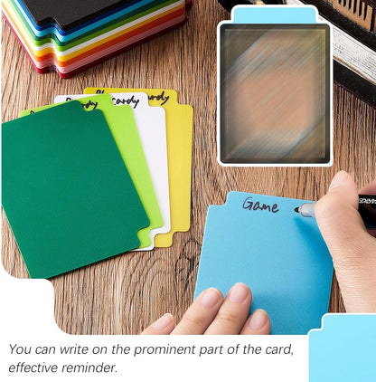 Trading Card Dividers Multicolor Card Page Dividers Frosted Plastic Separator with Tabs for Games Sports, 2.7 x 3.8 Inches(100 Pieces)