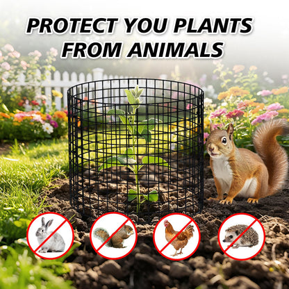 AUREZ 15 Pcs Large Wire Plant Protector from Animals, 5pack Metal Plant Cage Chicken Wire Cloche to Keep Rabbit,Squirrel Out(Black) (5pack 12''X12'')