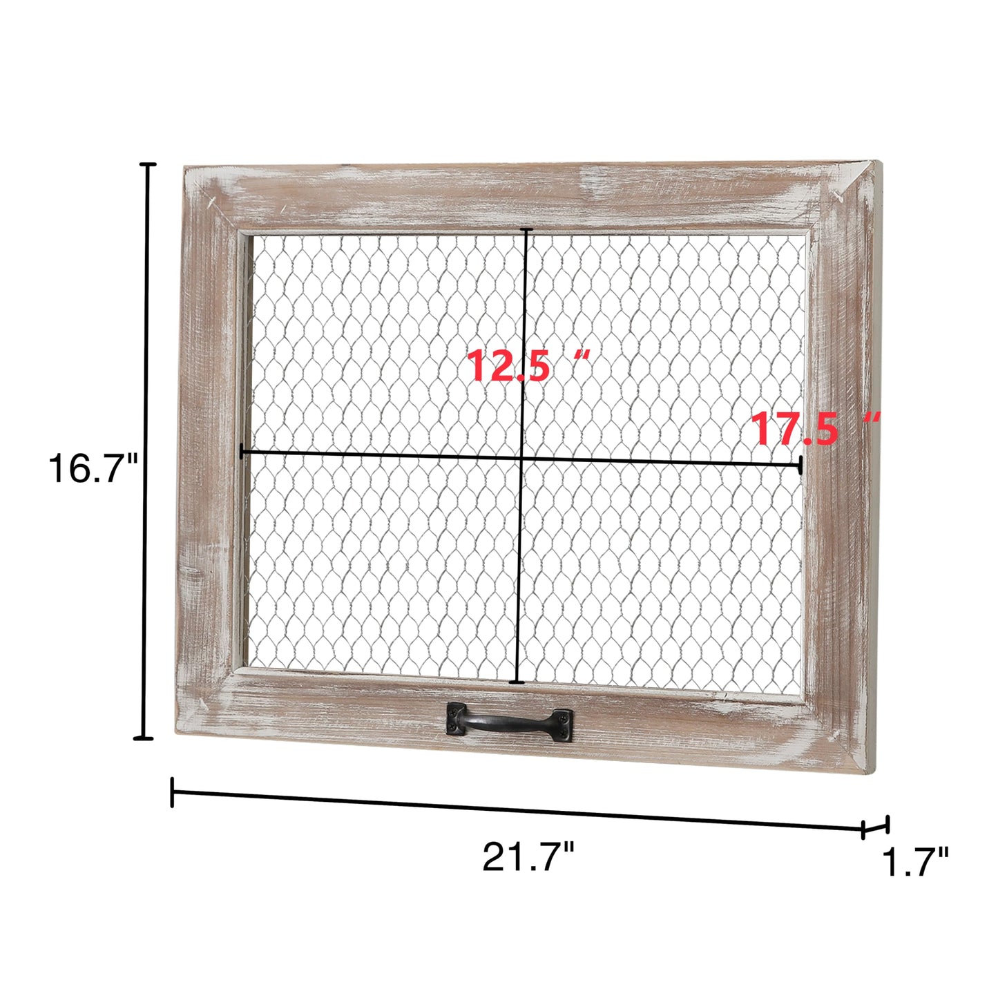 SOFE Rustic Chicken Wire Frame, Framed Photo Display Board/Wall Grid Panel, Decorative Bulletin Board, Jewelry Wall Organizer, Room Office Dorm Memo Board, 22 × 17 Inches