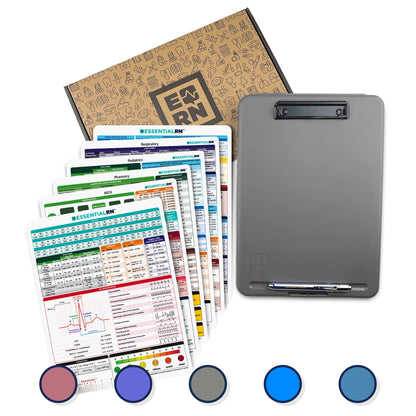 Essential RN Heavy Duty Nursing Clipboard with Storage Compartment, Penlight & Clinical Cheat Sheets – Nurse Clipboard Binder with Pen Holder - Perfect Nursing Accessories for Nursing Students