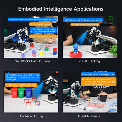 Yahboom 6DOF Program Robotic Arm Kit 3D Adaptive Gripping, 3D Automatic Recognition for Mechanical Engineers Python Supports Large AI Model (Ultimate-Nano 4GB)